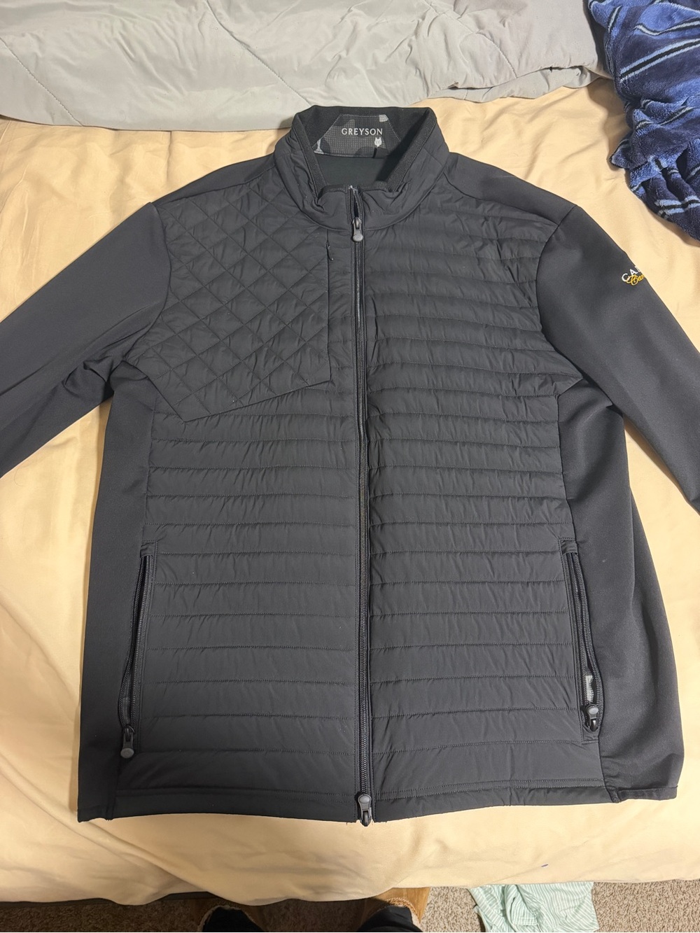 Greyson Men's Black Quilted Hybrid Performance Jacket